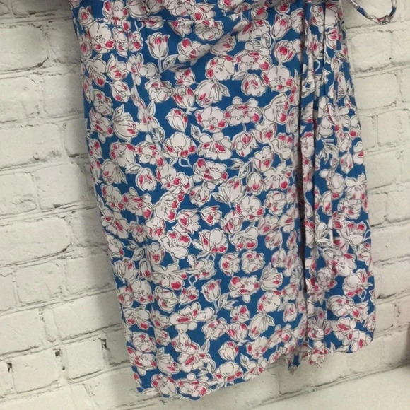 Zara Large Puff Sleeve Floral Mini Wrap Dress - Picture 3 of 6